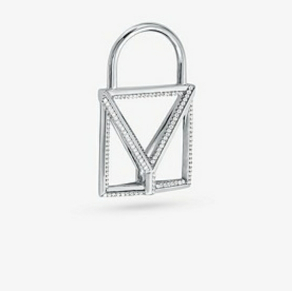 ♥️Michael Kors Sterling silver Mercer Charm Pave New Rhinestones Locket Pendant - Picture 1 of 7